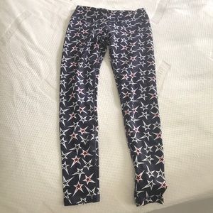 Fabletics red, white, and blue star leggings